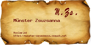 Münster Zsuzsanna névjegykártya